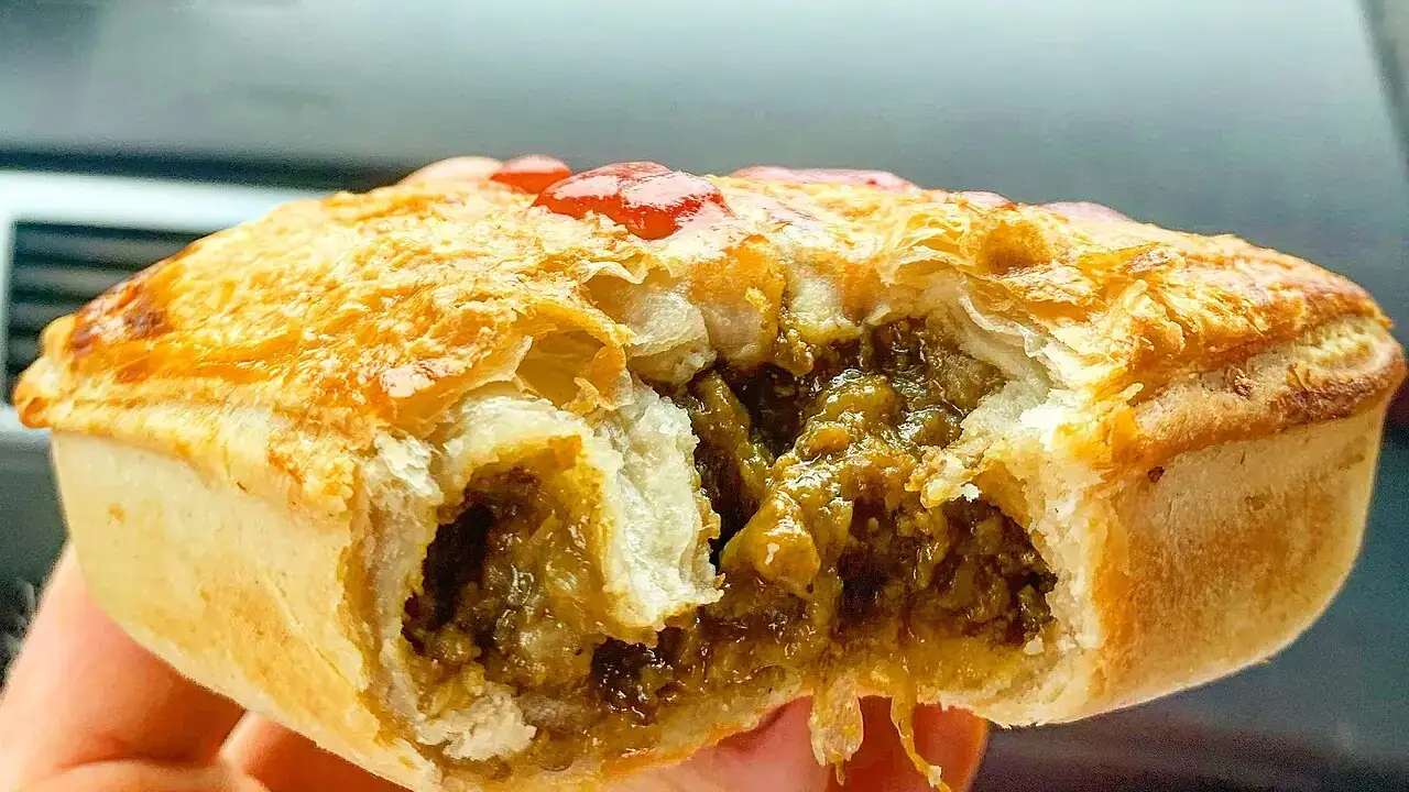 Meat pie cut open